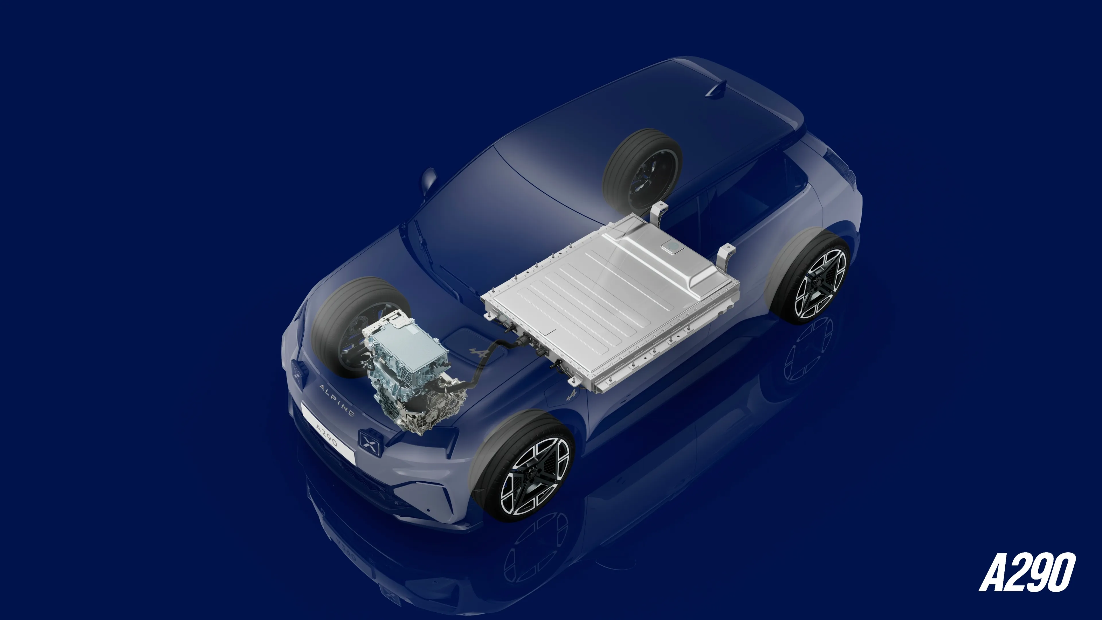 Renault A290 vue éclatée de sur la batterie